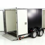 Vezeko Koffer-Absenkanhänger 157x344cm Höhe:210cm 2,7t|Tür|E-Pumpe|schwarz-Neu