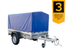 Anhänger Garden Trailer 200 KIPP 200×106 cm 750 kg [mit Hochspriegel, blauer Hochplane und Stützrad]-Neu – Bild 2