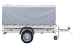 Anhänger Pkw 230×125 Garden Trailer 230 KIPP Unitrailer 750 kg mit Stützrad, Hochplane und Hochspriegel-Neu – Bild 3