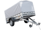 Anhänger Pkw 230×125 Garden Trailer 230 KIPP Unitrailer 750 kg mit Stützrad, Hochplane und Hochspriegel-Neu