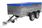 Anhänger mit zwei Achsen Garden Trailer 264/2 KIPP inkl. zusätzliche Bordwände und Flachplane-Neu – Bild 4