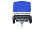 Auto Anhänger 230×125 Garden Trailer 230 KIPP Unitrailer 750 kg mit Stützrad, blauer Hochplane und Hochspriegel-Neu – Bild 7