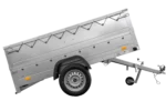 Faltbarer Anhänger Garden Trailer 230 KIPP mit zusätzlichen Bordwänden, Stützrad und Flachplane-Neu – Bild 4