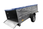 Großer Anhänger 750 kg Garden Trailer 264 KIPP mit Bordwandaufsatz [zusätzliche 40 cm], Stützrad und blauer Flachplane-Neu – Bild 7