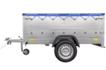 Kfz Anhänger 750 kg Garden Trailer 201 KIPP mit zusätzlichen Bordwänden, Stützrad und blauer Flachplane-Neu – Bild 6