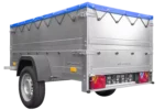 Kippbarer Pkw Anhänger Garden Trailer 200 KIPP mit zusätzlichen Bordwänden, Stützrad und Flachplane-Neu – Bild 4