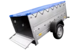 Kippbarer Pkw Anhänger Garden Trailer 200 KIPP mit zusätzlichen Bordwänden, Stützrad und Flachplane-Neu – Bild 5