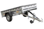 Kipper Pkw Anhänger Garden Trailer 230 KIPP [230 cm x 125 cm] mit Flachplane, Stützrad und Planenträger-Neu