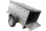 Pkw Anhänger Neu Garden Trailer 150 KIPP mit zusätzlichen Bordwänden, Stützrad und grauer Flachplane-Neu – Bild 6