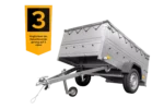 Pkw Anhänger kippbar 750 kg Garden Trailer 201 KIPP mit zusätzlichen Bordwänden, Stützrad und grauer Flachplane-Neu – Bild 3