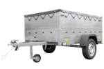 Pkw Anhänger kippbar 750 kg Garden Trailer 201 KIPP mit zusätzlichen Bordwänden, Stützrad und grauer Flachplane-Neu – Bild 4