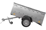 Pkw Anhänger kippbar 750 kg Garden Trailer 201 KIPP mit zusätzlichen Bordwänden, Stützrad und grauer Flachplane-Neu – Bild 5