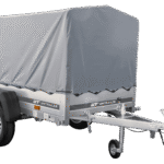 Tieflader Pkw Anhänger Garden Trailer 200 KIPP 200×106 cm 750 kg [mit Hochspriegel, Hochplane und Stützrad]-Neu